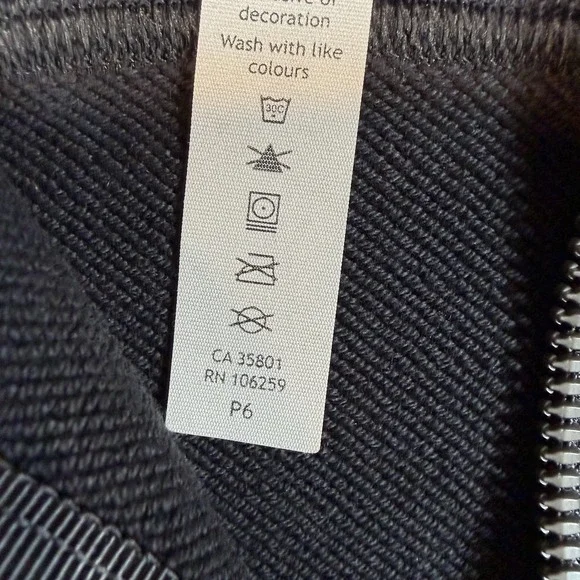 Lululemon Hoodie Womens 6 Black Full Zip High Neck Fleece Pockets Graphic Sleeve - Picture 5 of 11